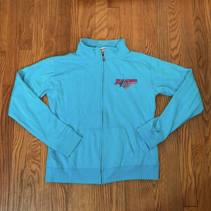 J.America Talladega Superspeedway Full Zip Sweatshirt Light Blue Women’s Small